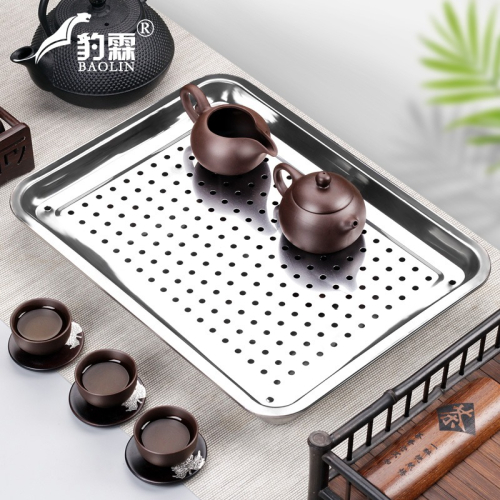不銹鋼茶盤茶海茶托盤茶臺功夫茶具家用小型套裝鐵底盤儲水式戶外