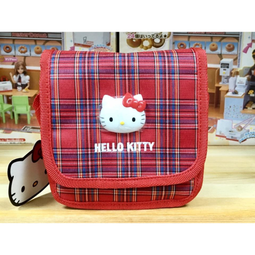 Hello Kitty 格紋便利包 (大紅)