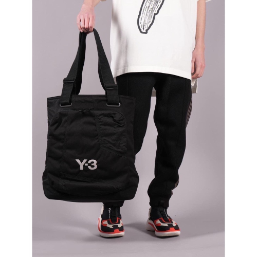 Y-3！Y3！珍稀優雅限定！全球限購限量~頂級精品黑色紋繡刺繡幾何托特包、側背包、斜背包、肩背包~收藏款！