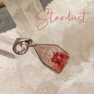 金草莓 Hematite Quartz 高品超七金草莓吊墜 赤鐵礦水晶 925銀包邊純銀扣頭 一物一圖【星塵能量水晶】