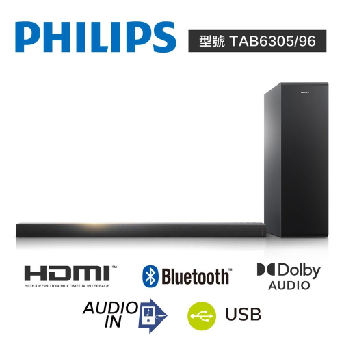@電子街3C特賣會@全新 PHILIPS 飛利浦 TAB6305 2.1聲道 超纖薄環繞喇叭 TAB6305/96