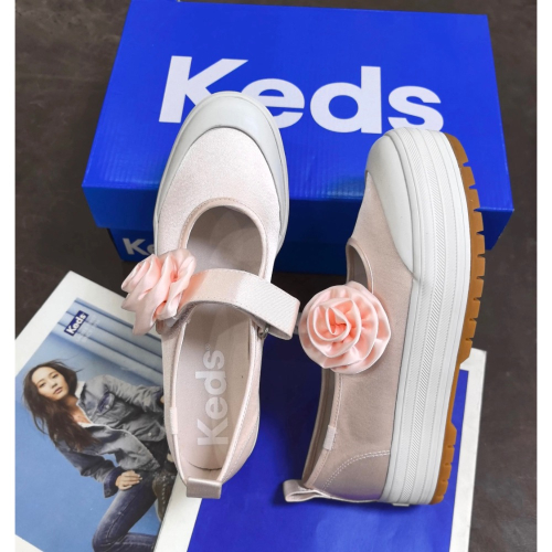零碼特價?Keds 小香花朵鞋 瑪莉珍鞋 厚底 拉長腿型小白鞋 帆布鞋 運動鞋 平底鞋