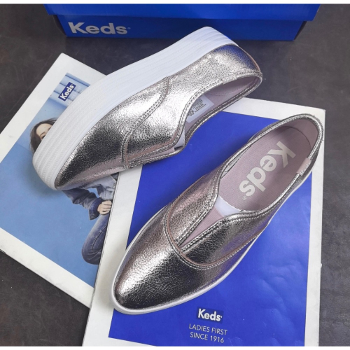 限時特價?Keds 香檳金皮面 /芭蕾綁帶 厚底 拉長腿型小白鞋 帆布鞋 運動鞋 平底鞋