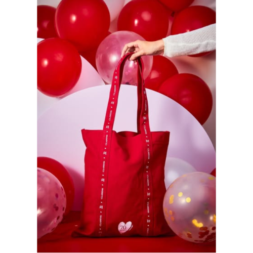 ✿ CLARINS克蘭詩 ✿ 克蘭詩 克蘭詩70周年紅色包包 70周年紀念限定紅色手提袋