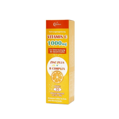 德國進口 健而美 維他命C1000mg+B群+鋅 發泡錠 20錠 (同速補美 B+C+鋅發泡錠)