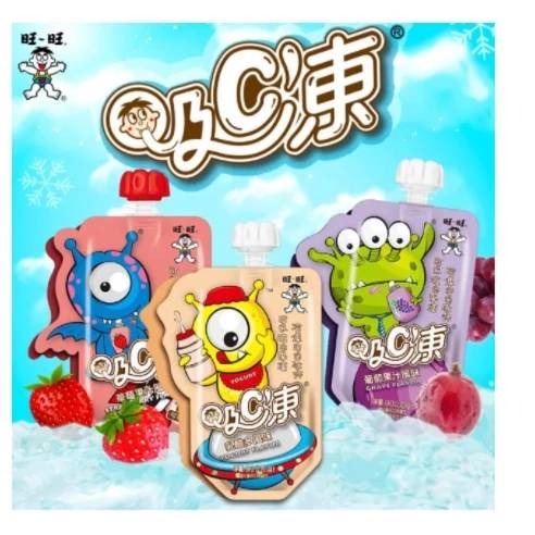 旺旺 果凍系列 旺旺吸C凍可吸果凍90克 (葡萄/草莓/乳酸多風味)蒻果凍冰沙消暑低卡兒童點心