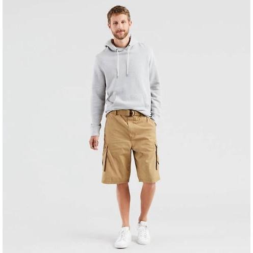 【送鐵環腰帶28-44腰優惠】美國Levi s Snap Cargo Short 卡其 側邊立體口袋 工作短褲 休閒短褲