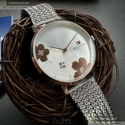 TommyHilfiger:手錶,型號:TH00056,女錶36mm玫瑰金錶殼銀白錶面米蘭錶帶款