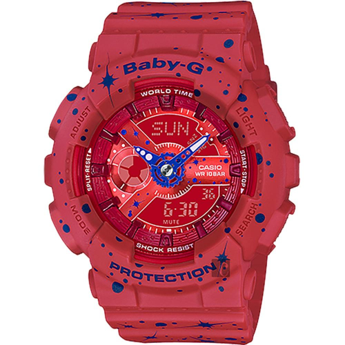 CASIO卡西歐 Baby-G 星空雙顯手錶 週年慶送禮推薦-紅 BA-110ST-4ADR