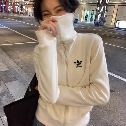 Adidas 外套 高領立領外套 秋冬新款長袖衛衣 休閒開襟衫 純棉外套衫 版型太優秀 ✔️國際運送約十幾天，可以等待
