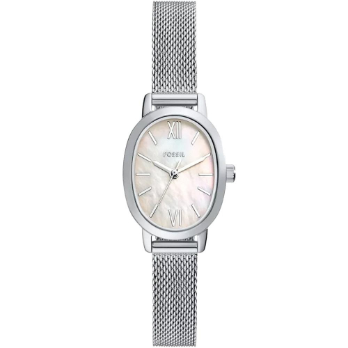 FOSSIL Penny 珍珠貝橢圓形米蘭帶女錶 母親節送禮首選-23x29mm BQ5015
