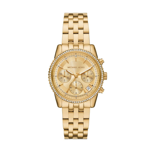 Michael Kors RITZ系列簡約時尚金色三眼女錶 手錶(MK7530) 附提袋