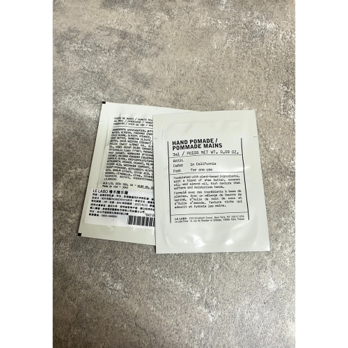 Le Labo 羅勒 檜木 護手霜 試用