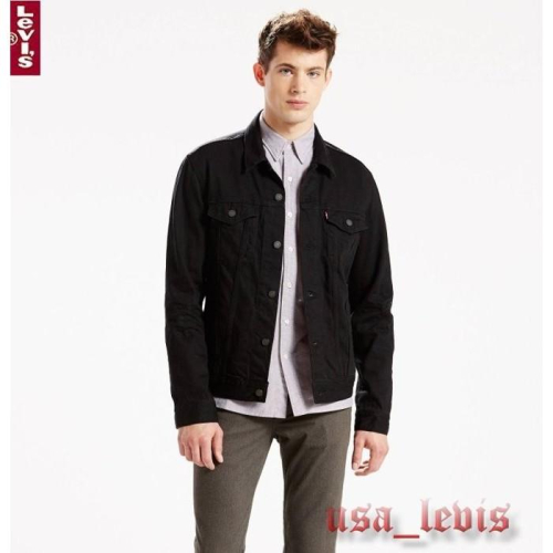 【S-XXL新款優惠】美國LEVI S TRUCKER JACKET 經典黑色素面原色 TYPE 3 丹寧夾克牛仔外套