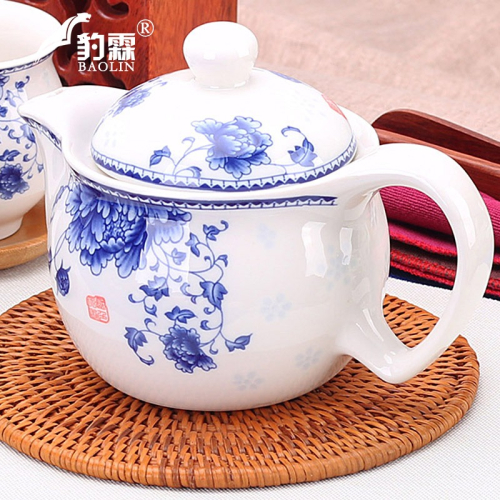 泡茶壺單壺陶瓷家用煮茶器紅茶水壺沖茶具青花瓷分離單人功夫套裝