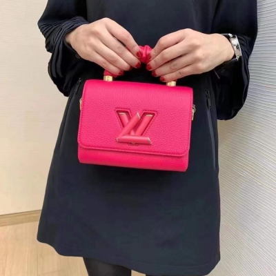二手LV路易威登女包新款TWIST小牛皮抽褶手柄小號手袋多色M58571