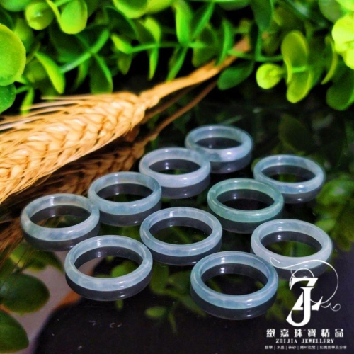 翡翠 戒指 現貨 起光威 水藍 淺色 細戒 16.8 17.8圍 自然光 實拍 天然 藍水戒 直播 玉戒 戒指 瓜料