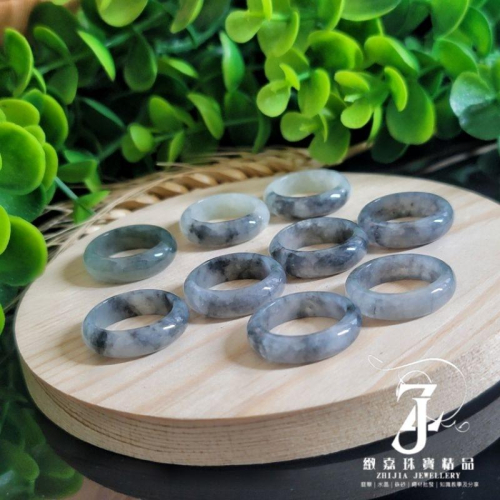 翡翠 玉戒 緬甸玉 現貨保A 煙紫 烏雞戒 17 18 19圍 淡紫底 淡綠底 玉環 指環 戒指 戒圈 直播 紫烏雞 戒
