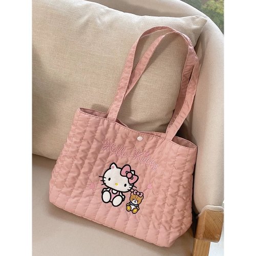 正品 kitty羽絨單肩包 手拎包 大容量 托特包