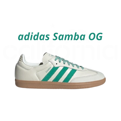 ?adidas SAMBA OG 休閒鞋 白綠色｜白色｜綠色｜骨白色｜奶茶底｜皮革｜麂皮｜平底鞋｜男女通用款鞋