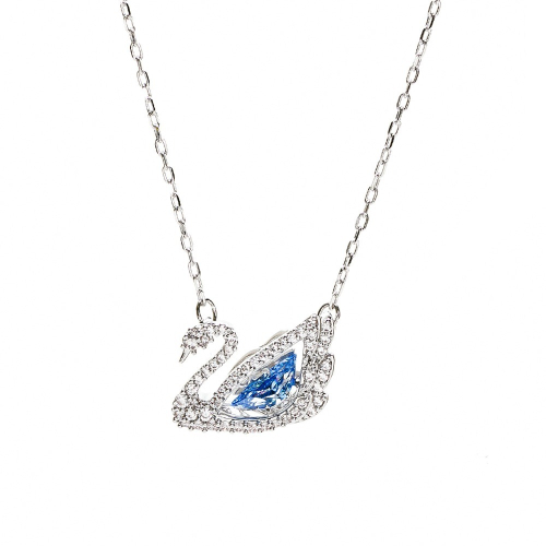 【SWAROVSKI施華洛世奇】Dancing Swan 天鵝項鏈 (藍色, 鍍白金色) __DVSHOP 保證正貨