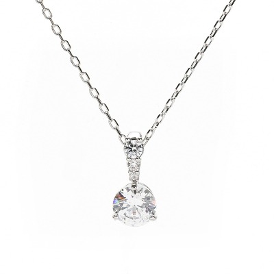 【SWAROVSKI施華洛世奇】Solitaire 圓形水晶鏈墜 (白色, 鍍白金色) __DVSHOP 保證正貨 台