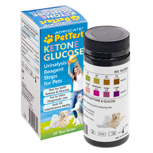 PetTest寵物尿液試紙-尿糖與尿酮 50入