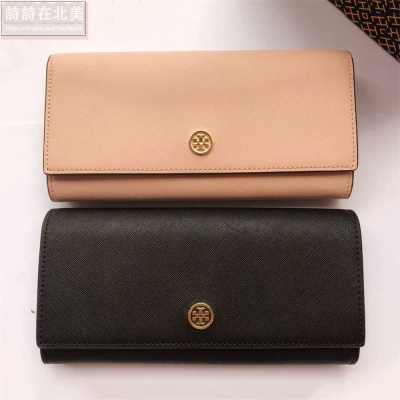 詩詩精品 Tory Burch 皮夾 長夾 時尚百搭 錢包 暗釦錢夾 十字紋防刮多卡位零錢包 女生卡夾 證件夾 手拿包