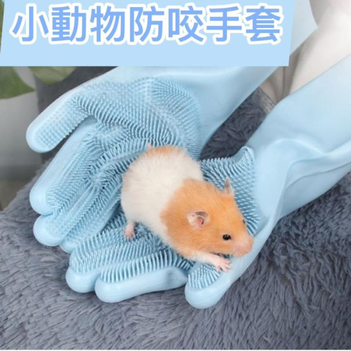 防咬手套 防抓手套 貓防咬手套給寵物泰迪金毛搓澡的手套帶刷子防抓防咬用品倉鼠天竺鼠兔子布丁鼠老公公鼠三線鼠鸚鵡蜜袋鼯