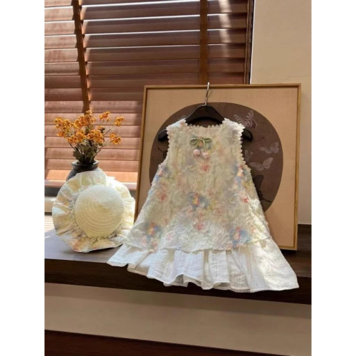 ❤️優惠促銷❤️夏季女童甜美碎花公主裙 小洋裝 遮陽帽 新鮮貨 人氣商品 台灣出貨 免運費