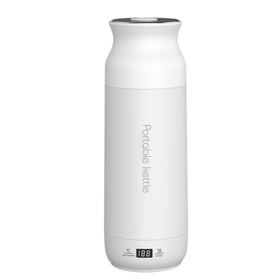 【澄韻堂】現貨,免運, 隨行電熱水瓶(110V),450ML, 典雅白,熱水壺, 保溫瓶,304不鏽鋼內膽,多段控溫