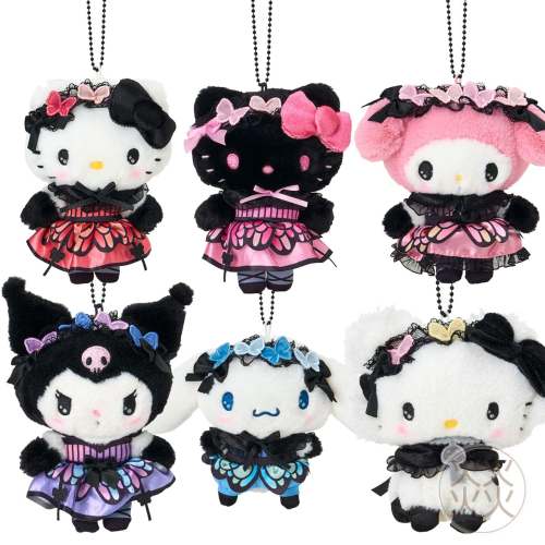 過生活IP訂購 三麗鷗 絨毛玩偶吊飾 暗夜蝴蝶 HelloKitty 美樂蒂 大耳狗 酷洛米 恰咪 11411