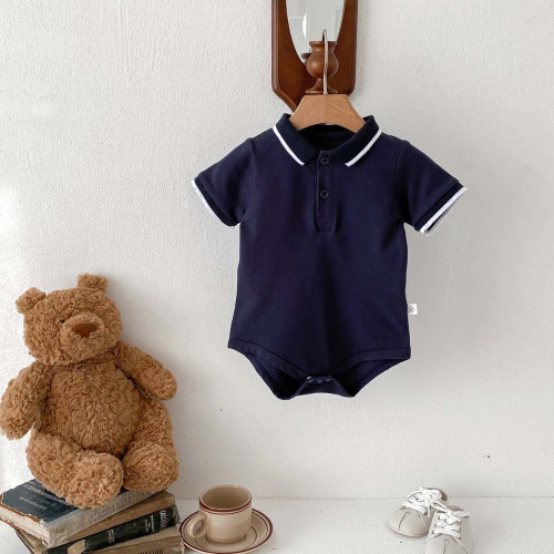 預購.ins 寶寶polo衫三角爬服
