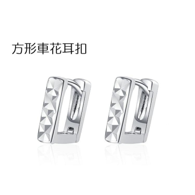 B651．方形車花耳扣 韓版銀飾 首飾飾品 防過敏不褪色 抗敏耳針 水鑽耳飾 耳扣 耳釘 耳環 耳墜 耳鉤