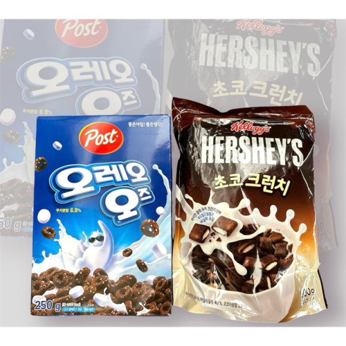 韓國Post OREO奧利奧巧克力棉花糖麥片 家樂氏 好時Hershey＇s聯名 巧克力牛奶夾心脆片 巧克力麥片500g