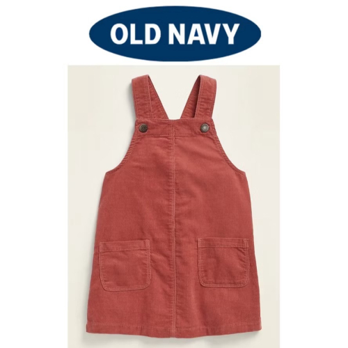 二手極新 OLD NAVY 老海軍 兒童幼兒女童口袋燈芯絨吊帶裙 背心裙 連身裙 3T