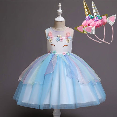 女童公主裙兒童蓬蓬紗花童鋼琴演出服童裝主持人萬聖晚禮服婚紗夏