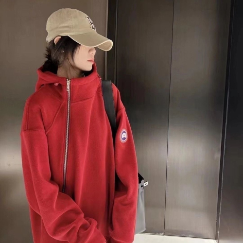 加拿大鵝 毛帽 canadagoose 連帽寬松刺繡羊羔加厚保暖刺繡外套 立領上衣 衛衣 版型好看 保暖 傭懶 自在