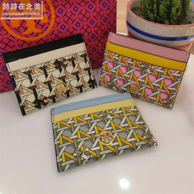 詩詩精品 Tory Burch 卡夾 錢包 mini卡包 名片夾 十字紋防刮塗鴉印花手拿包 證件夾 鈔票夾