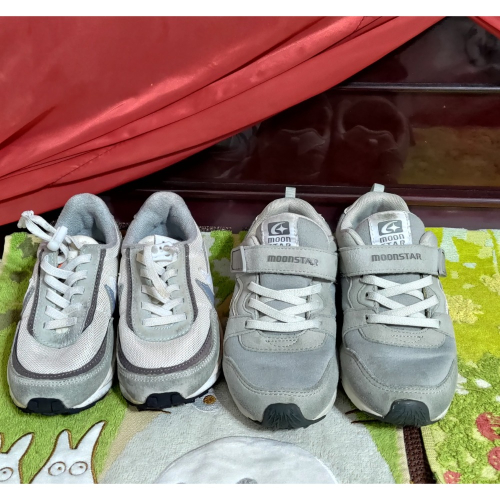 二手 日本 Moonstar 高機能抗菌童鞋 Nike 雙勾 解構鞋 運動鞋 透氣網面