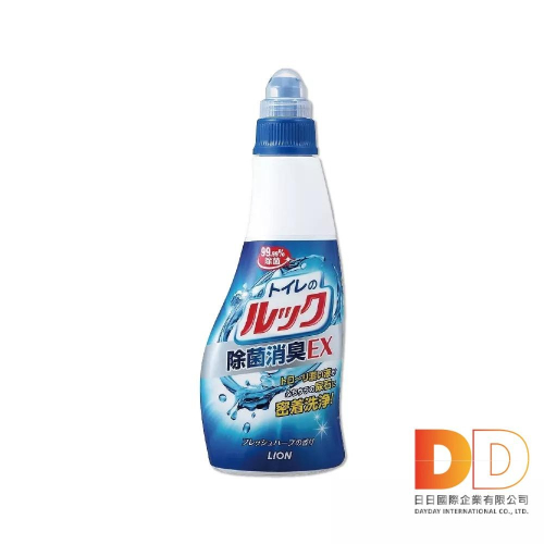 日本 LION 獅王 EX 馬桶清潔劑 450ml 藍色曲線瓶 高黏性 消臭 衛浴 廁所 地板 牆壁 瓷磚 馬桶消臭