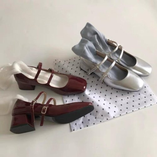 ????˚✿˖ 選品｜復古雙帶瑪莉珍粗跟鞋