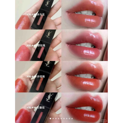 ✿ YSL ✿ ysl 奢華緞面漆光唇釉 5.5ML 現貨 610冰烏龍 440夜玫瑰