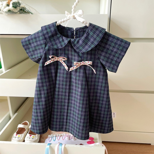 [CCbaby]韓版女童格紋氣質洋裝-預購