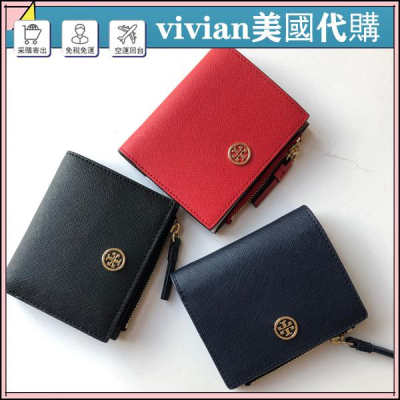 vivian美國代購✨正品 Tory Burch 女生短夾 TB 十字紋錢包 牛皮錢包 女生錢包 短錢包 小錢包 皮夾