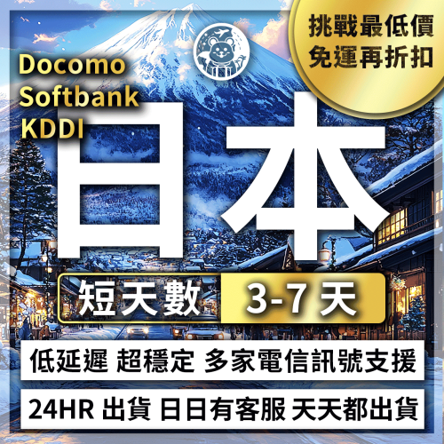 六仔電訊>日本網卡 DOCOMO 軟銀 KDDI 3-7天 吃到飽 原生 日本SIM卡 日本上網 日本網路 日本電話卡