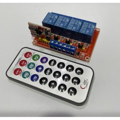 ►2249 2253◄紅外遙控 5V/12V 4路繼電器模組 高低電位 雙觸發繼電器模組+遙控模組 自鎖 附電池 家電開