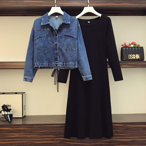 品牌折扣店商場專櫃撤櫃女裝尾貨清倉早春遮肉減齡長袖連衣裙套裝