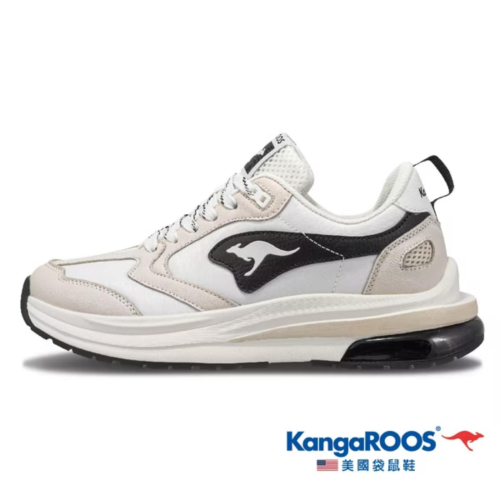 金英鞋坊2館 KangaROOS美國袋鼠鞋 女CAPSULE太空氣墊跑鞋 31761-米黑 超低特賣1380元