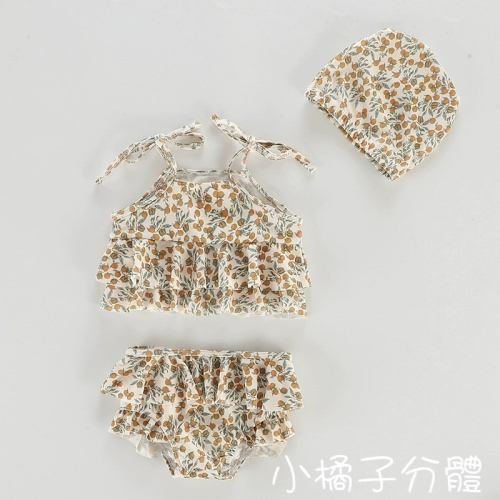 預購.丹麥長袖荷葉邊游泳衣 -帶泳帽
